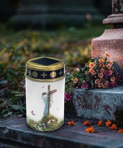 Cemetery Solar Lights for Graves and Waterproof Garden Pathway Lanterns 2