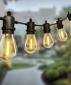 60FT Solar String Lights with 18 Shatterproof LED Bulbs for Outdoors