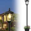72 Inch Solar Outdoor Light with Planter for Backyard and Patio