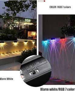 LED Solar Wall Lights 4 Pack for Outdoor Garden with Twilight Sensor 2