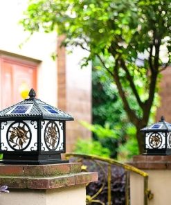 Black Solar Outdoor Lantern for Pathway and Courtyard Decor 2