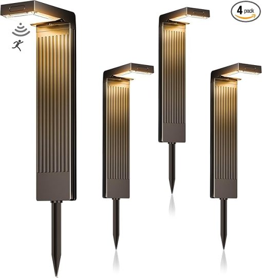 Solar Pathway Lights 4 Pack 400LM Motion Sensor Waterproof Garden Lights