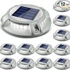 SIEDiNLAR Solar Driveway Lights Outdoor 4 Modes 40 LEDs Dock Driveway Markers Deck Light Waterproof for Step Ground Walkway Pathway Yard Garden, White/Warm Dynamic Lighting (12 Pack)
