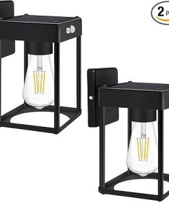Solar Wall Lanterns with 3200K Warm and 6500K White Bulbs