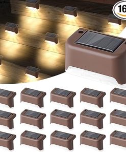 16 Pack Waterproof Solar Deck Lights for Yard and Patio Lighting