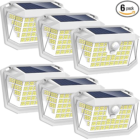 Solar Motion Lights Outdoor 6 Pack 188 LED Waterproof Security Flood Solar Motion Lights Outdoor 6 Pack 188 LED Waterproof Security Flood