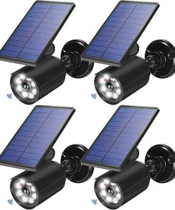 Outdoor Motion Sensor Solar Flood Lights 2000LM Waterproof 4 Pack