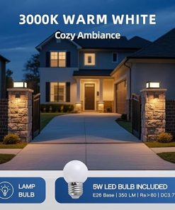 Solar Post Lights Outdoor, 9.84” Modern Patio Column Light Waterproof Pillar Lamp Dusk to Dawn 3000K LED Landscape Lighting Fixture for Yard Fence Deck Cap Posts Garden Outside Driveway 2