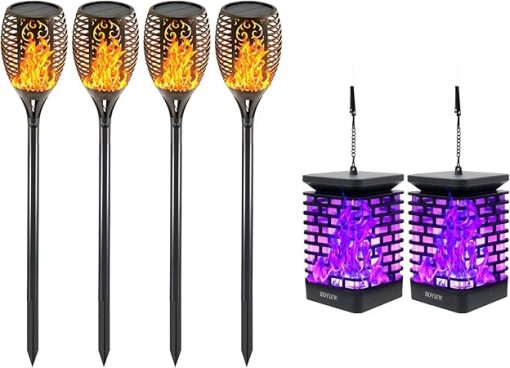 Solar Flickering Flames Solar Lights for Garden Patio Yard