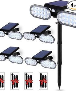 Outdoor Solar Motion Lights 4-Pack for Yard Pathway Security