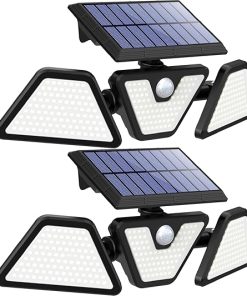 LED Motion Sensor Outdoor Lights 2 Pack and Solar Spot Lights 4 Pack 2