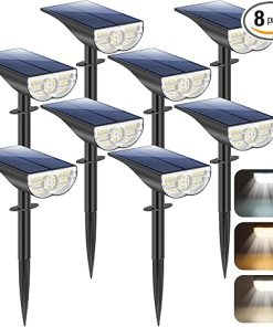 Outdoor Solar Spotlights with 5 Modes and 3 Color Temperatures