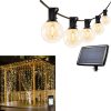 LED Curtain Lights and Solar String Lights Bundle for Outdoor Use