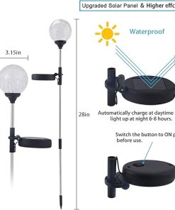 Solar Outdoor Color-Changing Glass Globe Lights 6 Pack for Yard 2