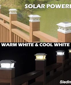 SIEDiNLAR Solar Post Cap Lights 2 Color Modes 8 LEDs for Fences 2