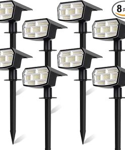 8 Pack Solar Spot Lights Outdoor with 59 LEDs for Garden Use