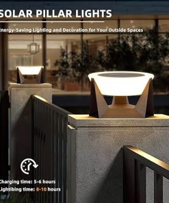 Large Solar Pillar Light for Outdoor Decor Modern Waterproof Lantern 2
