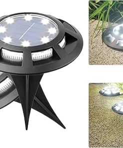 Solar Floor Lights 2-Pack LED Outdoor Lights for Walkways and Gardens