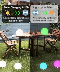 10 Garden Solar Globe Lights Outdoor Waterproof Dimmable RGB Balls 2