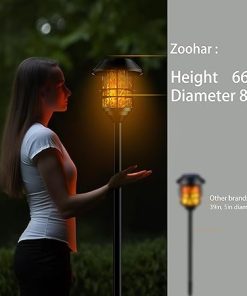 ZOOHAR Extra-Tall Solar Torches 4-Pack Waterproof Outdoor Lights 2