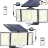 Upgraded 348 LED Solar Motion Sensor Outdoor Lights with Remote