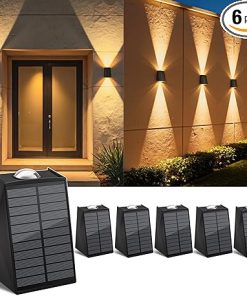 Solar Wall Lights Outdoor Waterproof Up and Down 2 LED Sconce Lamp