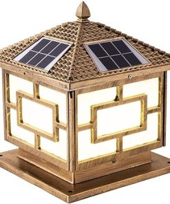 Solar LED Pillar Light Outdoor Waterproof Garden Post Light 40x40cm 2