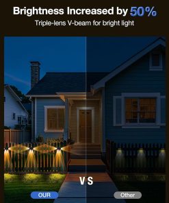 Solar Powered Fence Lights 4 Pack Waterproof LED for Yard Patio Deck 2