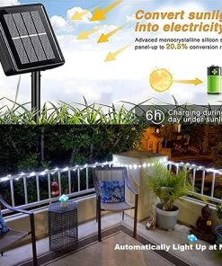 Yeguo 66ft Solar Rope Lights 4 Pack 100 LED Fairy Lights White 2