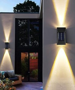 Solar Wall Light 2 Pack UP Down Sensor Lamp for Outdoor Decor