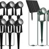 ZYAN 10 Pack LED Landscape Spotlights with Sensor and 4 Pack Solar Lights
