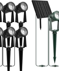 ZYAN 10 Pack LED Landscape Spotlights with Sensor and 4 Pack Solar Lights