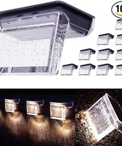 Outdoor Solar Deck Lights 10 Pack LED Garden Pathway Wall Lighting