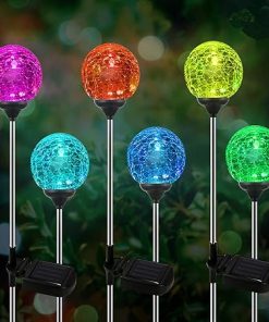 6 Pack Color-Changing Solar Globe Lights for Garden and Pathway