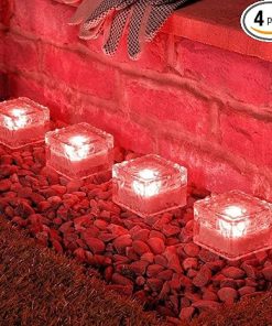 Solar Ice Cube Lights for Garden Patio Yard Waterproof LED Path Lights