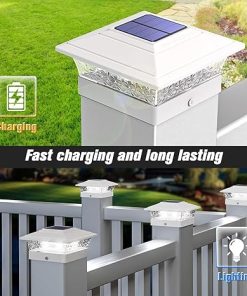 12-Pack Solar Post Cap Lights Outdoor Waterproof for 4×4 Wood Posts 2