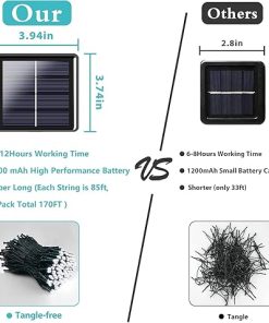 White Solar Christmas Lights 720LED 255FT Outdoor Green Wire 8 Modes 2