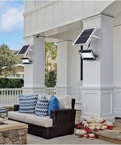 Remote Controlled Solar Floodlight LED Security Light 60W IP66 Waterproof 2