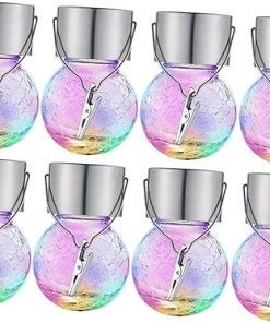 Wakauto 8pcs Solar Crack Ball Lights for Stylish Outdoor Decor