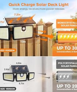 Solar Motion Deck Lights Outdoor Quick Charge High Brightness 4 Pack 2