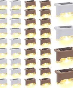 40 Pack Solar Fence Lights Waterproof LED for Outdoor Use