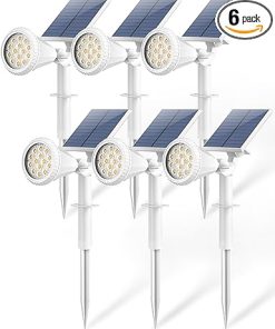 Outdoor Solar Spot Lights Waterproof 180° Adjustable Yard 6 Pack