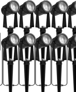 ZYAN 10 Pack LED Landscape Spotlights with Sensor and 4 Pack Solar Lights 2