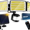VIVOHOME Solar Flood Lights 256 LED 2500LM Motion Sensor 3 Pack 4