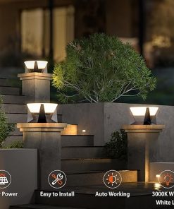 Large Waterproof Solar Post Cap Light 14.9″ Luxury Landscape Lamp 2