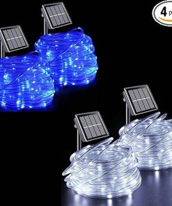 Blue and White Solar Rope Lights 4 Pack for Garden Party Holiday