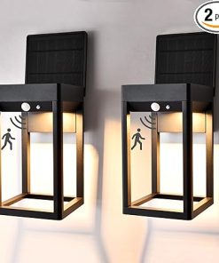 Solar Outdoor Wall Lights with Dual Panels 600 Lumen 12 Hours Endurance