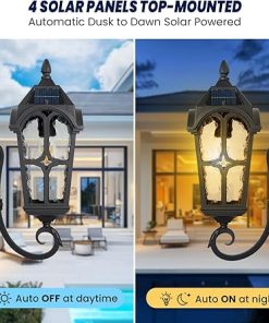 Large Waterproof Solar Outdoor Wall Light for Patio and Doorway 2