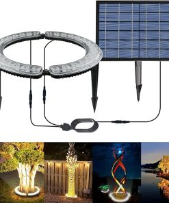 Solar Palm Tree Lights with 12000 mAh Battery and 32 Warm LEDs