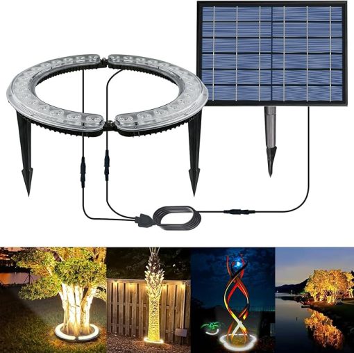 Solar Palm Tree Lights with 12000 mAh Battery and 32 Warm LEDs
